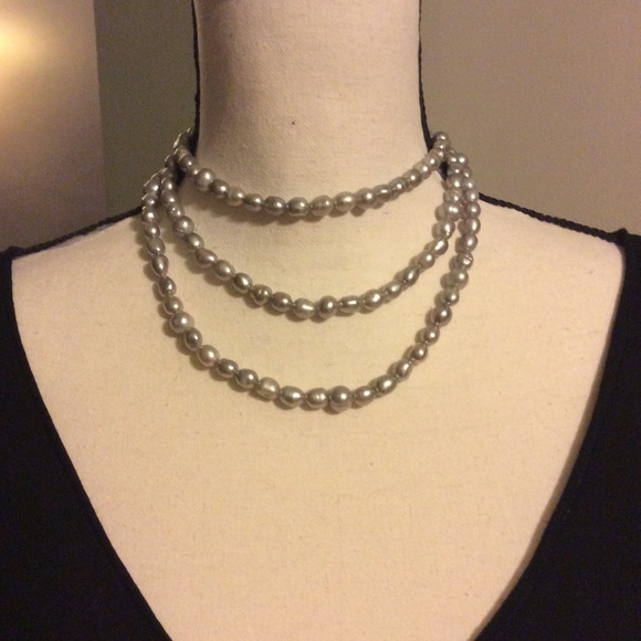 Grey Freshwater Pearls with Toggle Clasp 48” - Picture 3 of 5